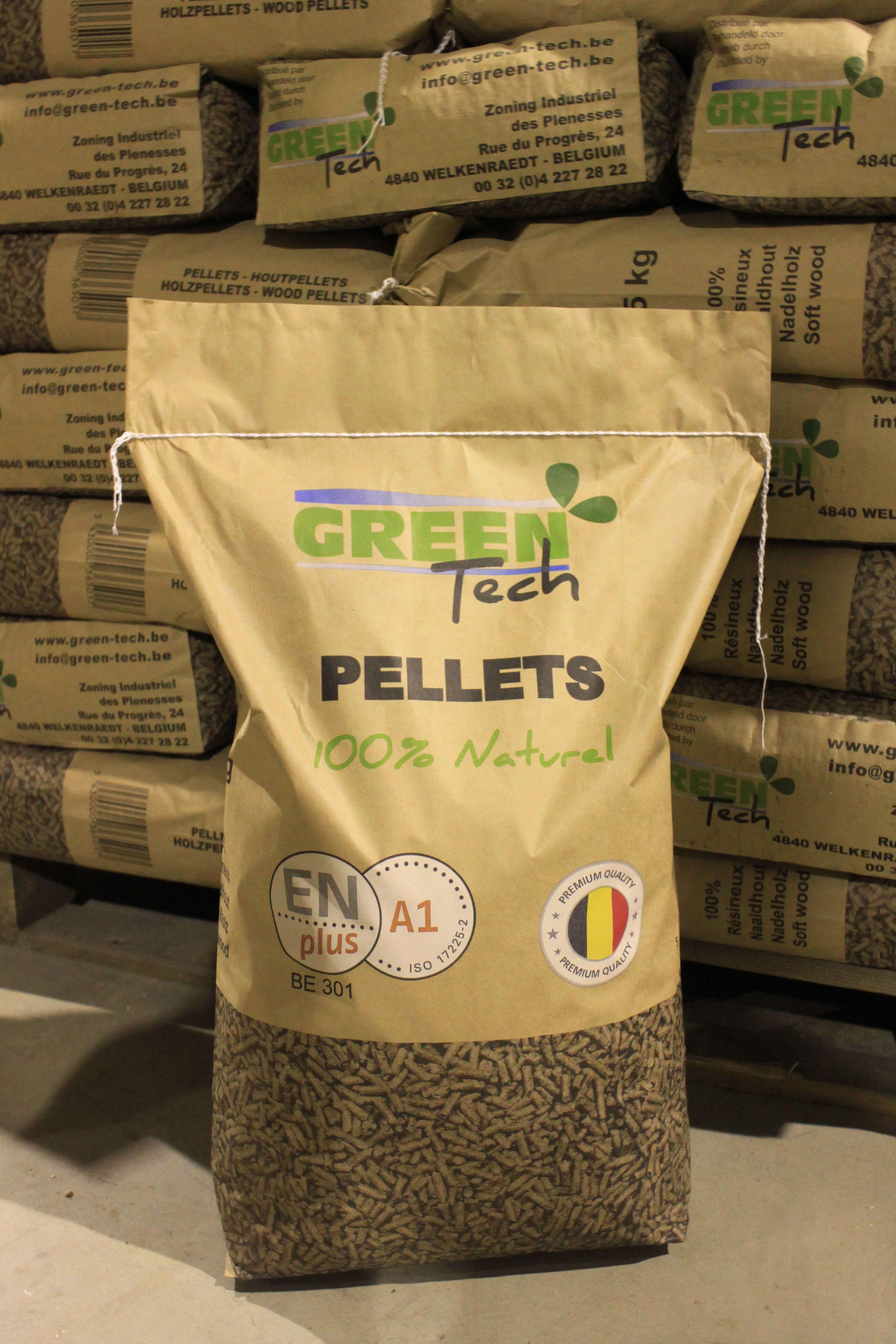Pellets GREEN-TECH 65 sacs papier -975 kg – 100% résineux – 100